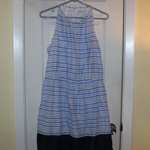 Old Navy Blue and White Striped A-line dress - fully lined - Women's Large